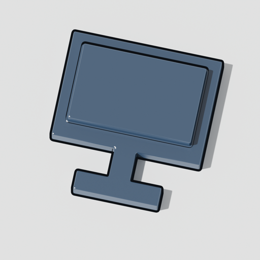 The desktop mark: a monitor on a stand