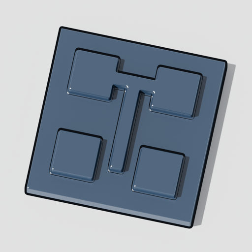 The eda mark: cells on a die with a route running between them: place and route