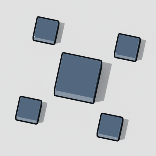 The kernel mark: a core with four things orbiting it: the kernel and what it schedules